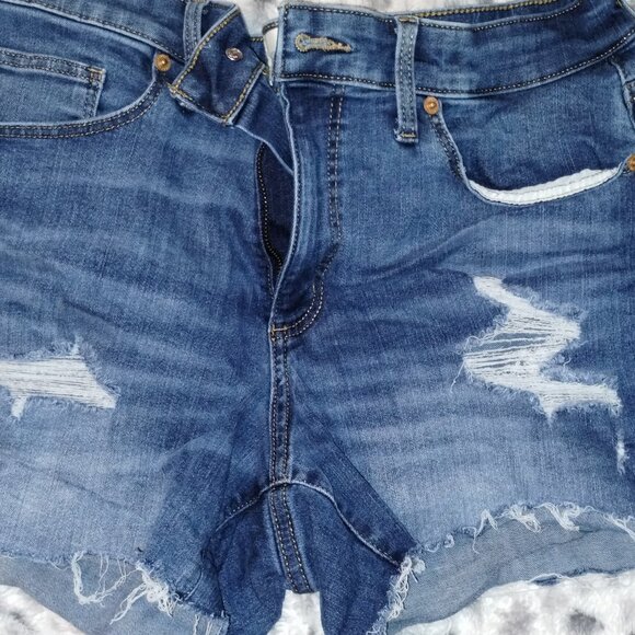 Distressed Universal Thread Fair Trade Hi-Rise MIDI Shorts size 12/31 - Picture 1 of 9